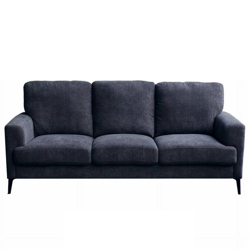 Black Chenille Sofa Loveseat Chair Set V667