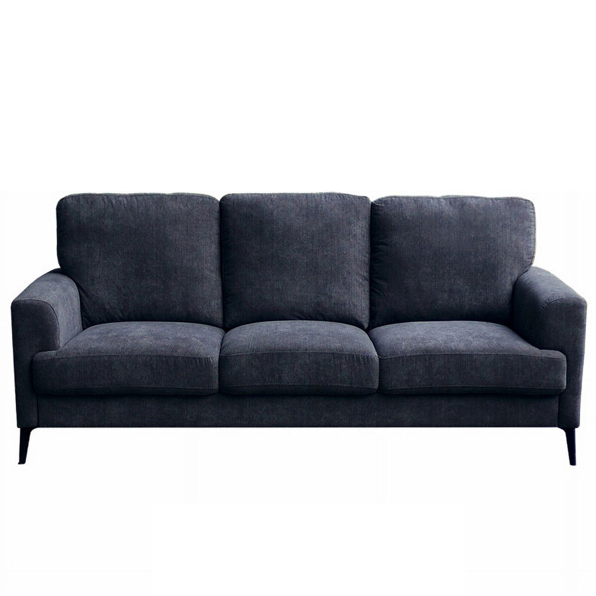 Black Chenille Sofa Loveseat Chair Set V667