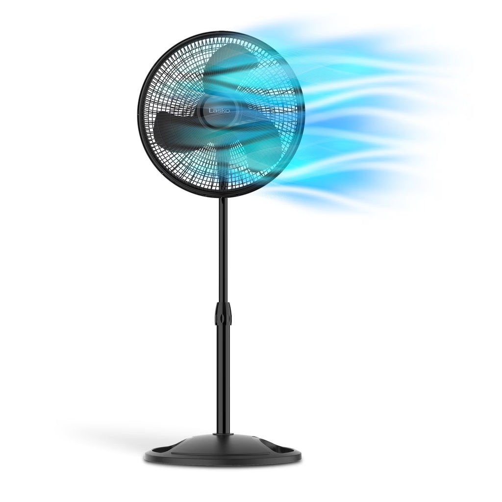 16" Oscillating Adjustable Pedestal Fan with 3-Speeds, 47" H, Black L220188