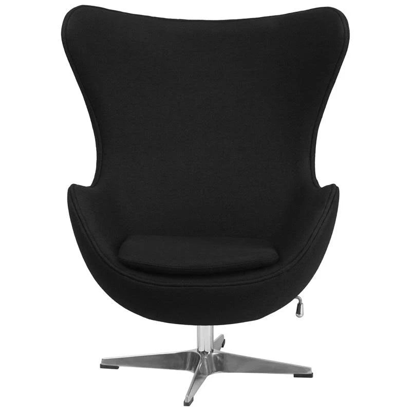 Gold Leather Egg Chair with Tilt-Lock Mechanism N249089