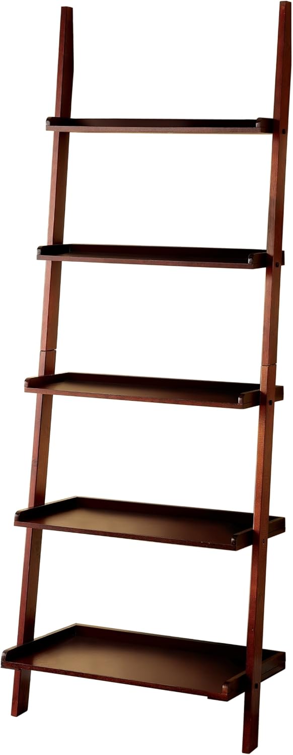 5-Tier Ladder Style Bookshelf, Cherry T6119