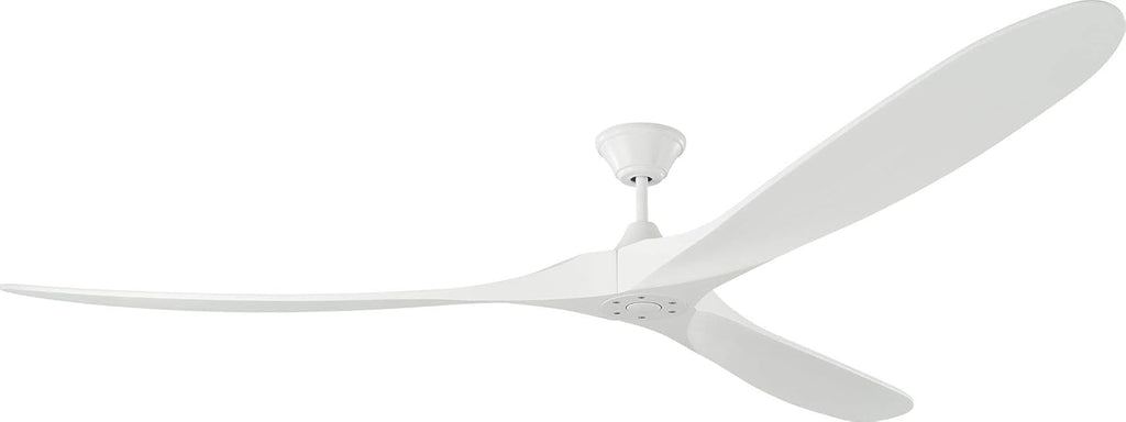 Matte White Outdoor Ceiling Fan with Remote Control, 3 Balsa Wood Blades J96614