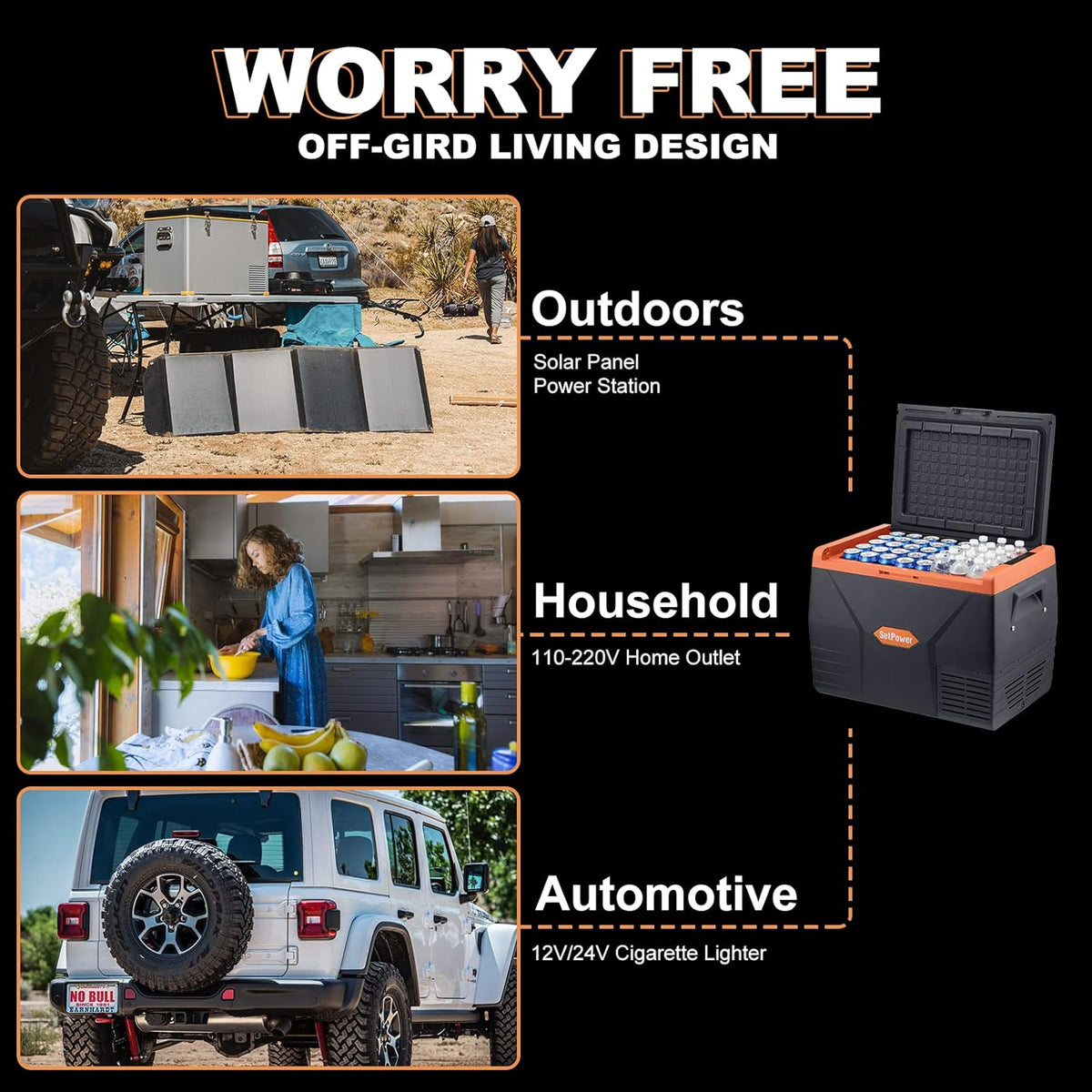 Portable Fridge Freezer, 12-volt Compressor Cooler, Single Zone I804