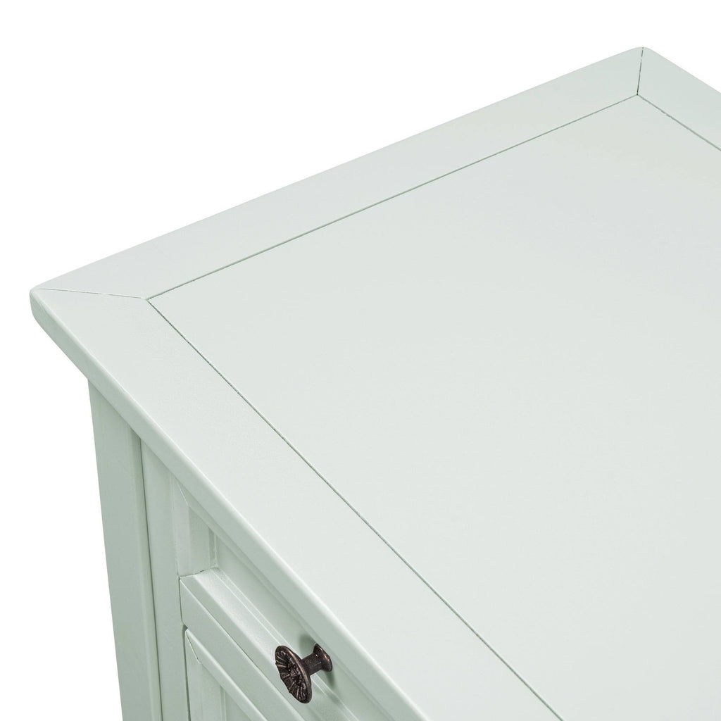 Light Blue Pine Console Table with 7 Drawers and 1 Cabinet and 1 Shelf Y484