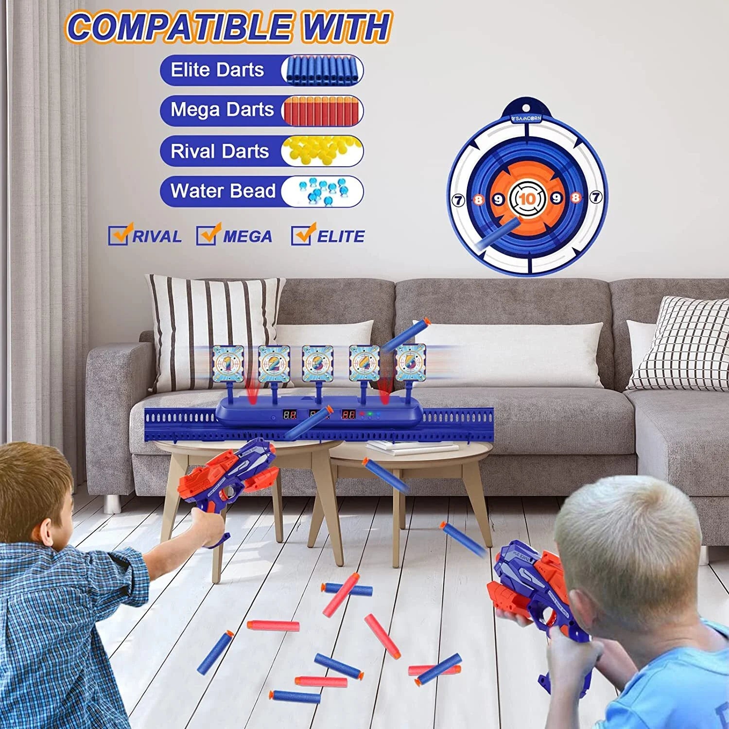 Electronic Scoring Shooting Target for Toy Guns and Foam Darts F973780