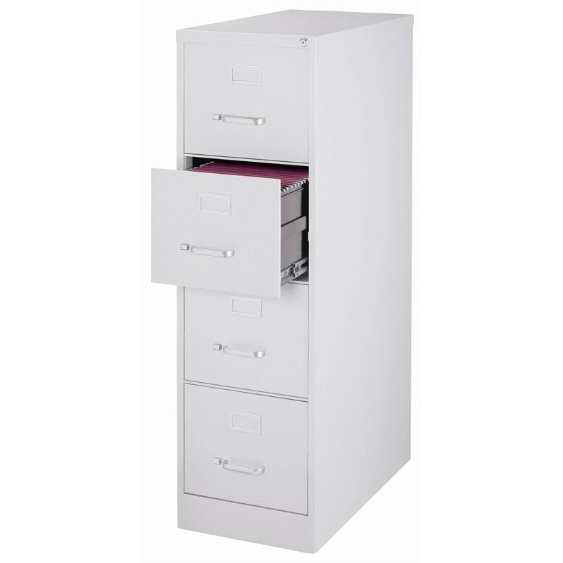26.5 in Deep 4 Drawer Vertical Letter File Cabinet in Light Gray F1800