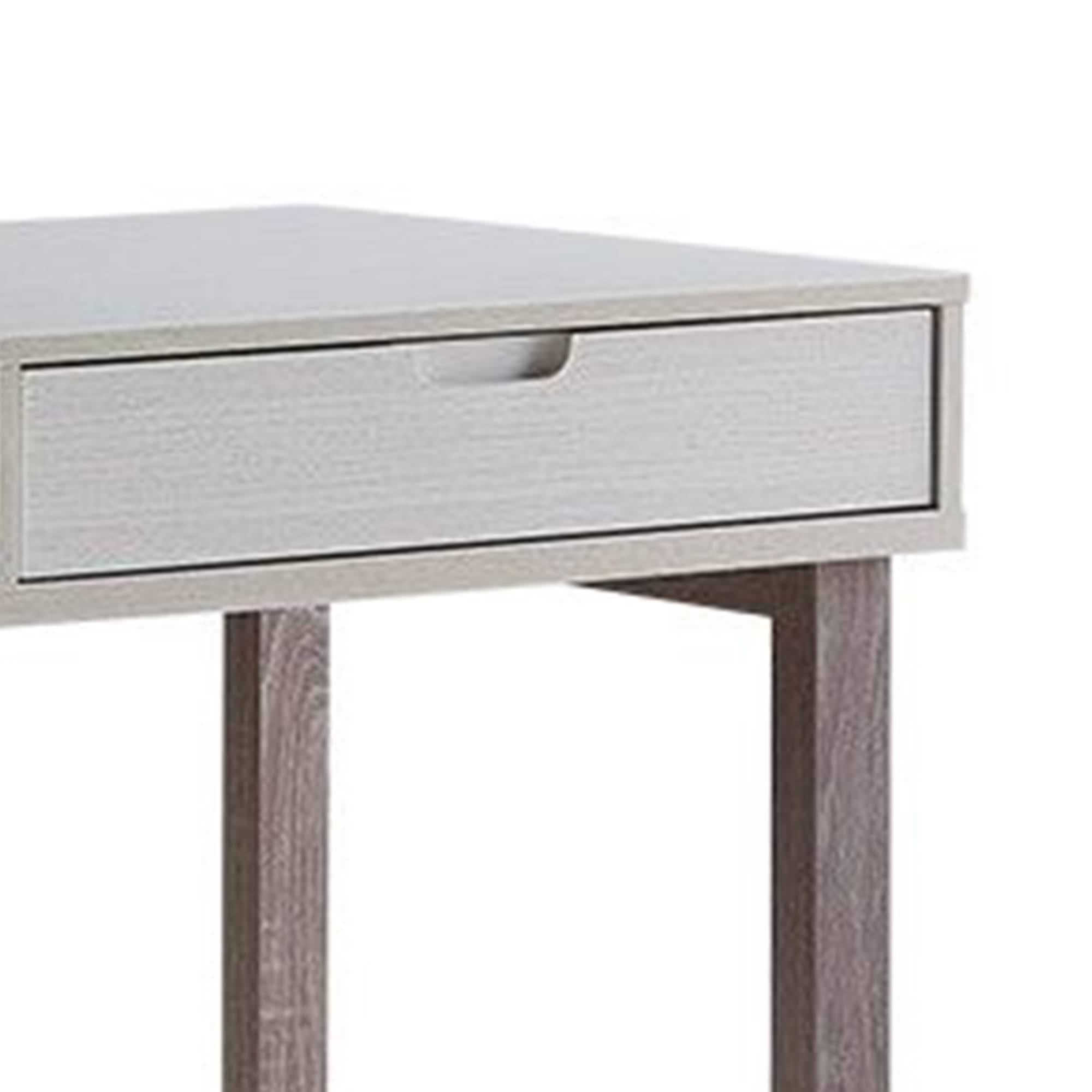 Ivory and Brown 2 Drawer Wooden Desk with Sled Base G579