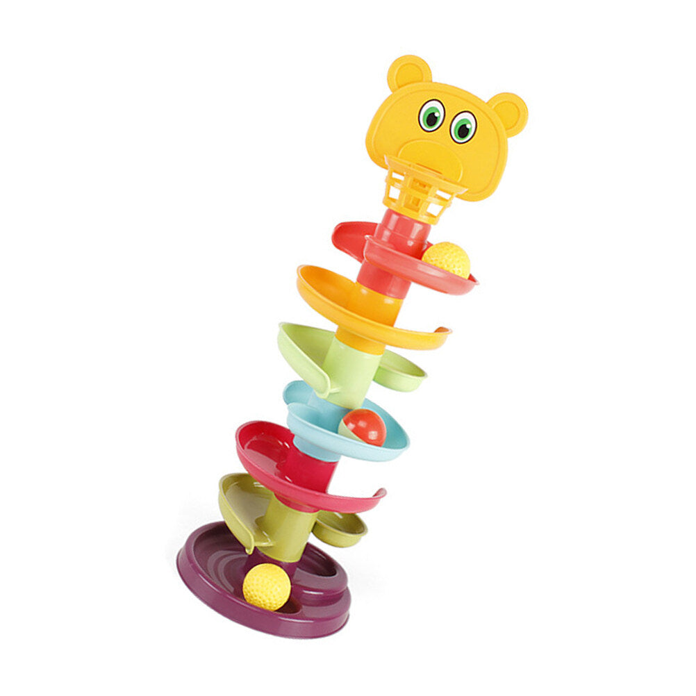 Kid Track Sliding Ball Tower Toy Stacking Toy with 3 Balls Y1165