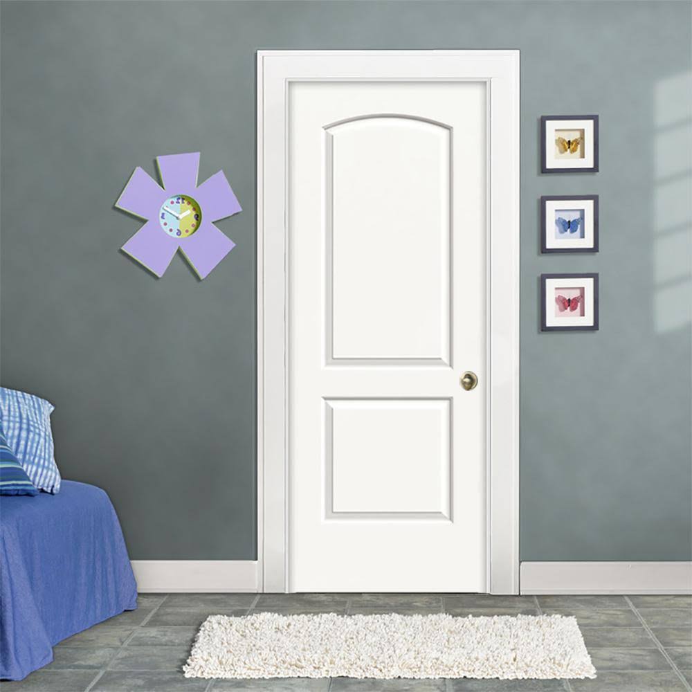 30 in. x 80 in. Primed Left-Hand Smooth Solid Core Molded Composite MDF Single Prehung Interior Door E13622