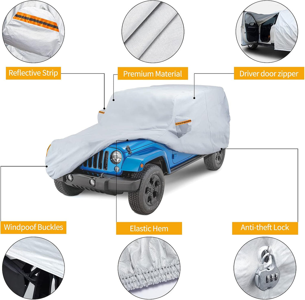 Waterproof Car Cover for Jeep Wrangler JK J48558