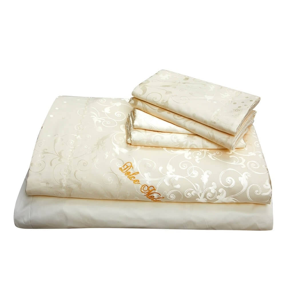 Queen Size 6 Piece Jacquard Duvet Cover Set G617