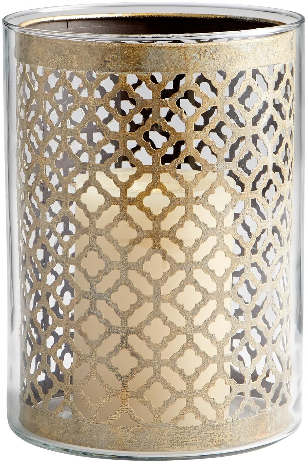 Gold Leaf Candle Holder U3978