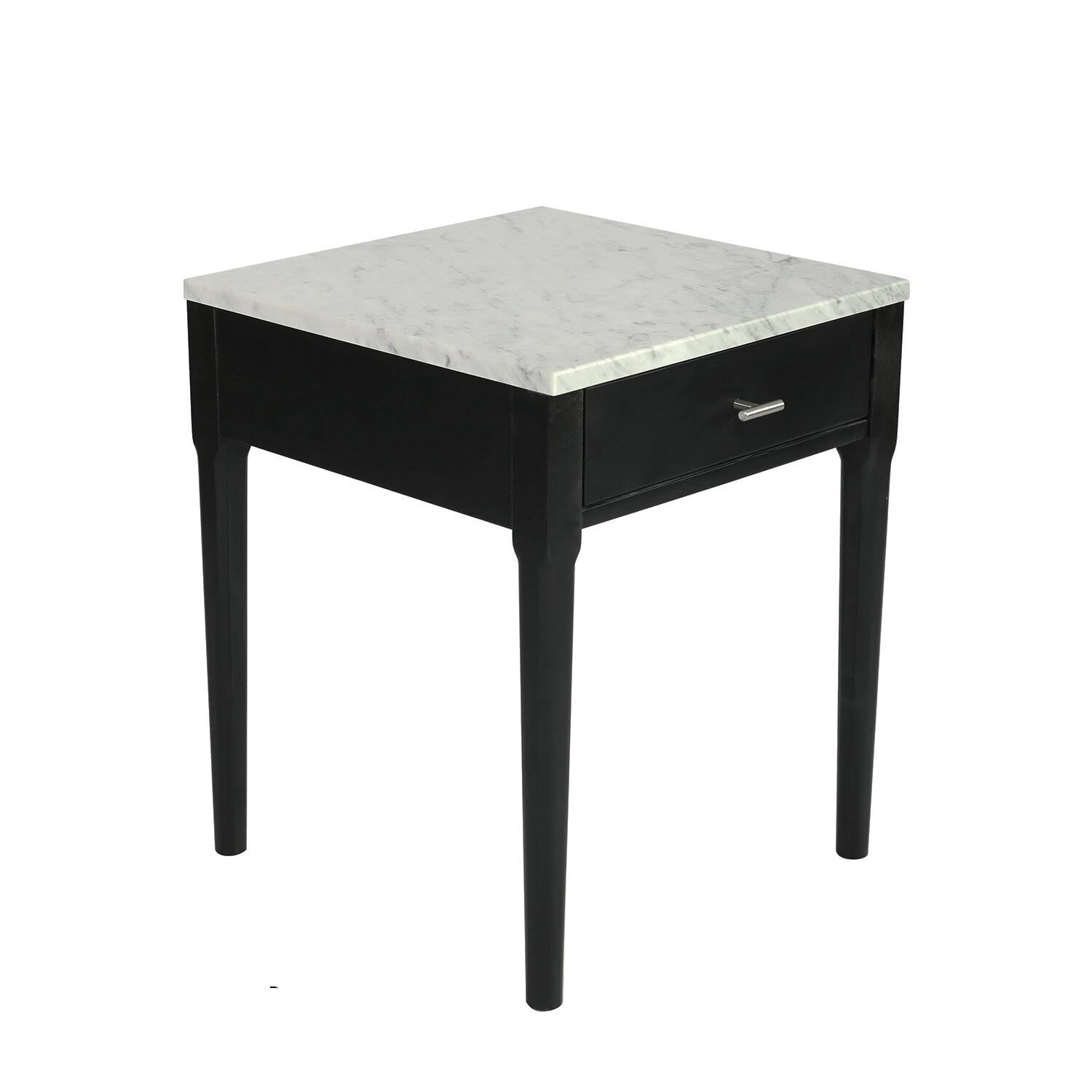18x22 Square White Marble Side Table with Legs D793387