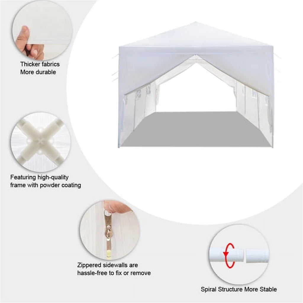 10'x30' Outdoor Canopy Tent with 8 Removable Sidewalls Q502