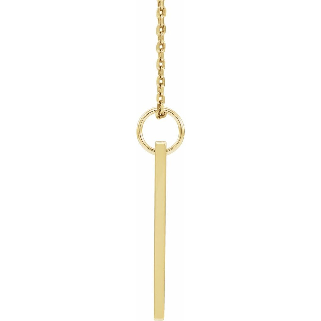 Polished .03 Carat Diamond Bar Necklace P9844