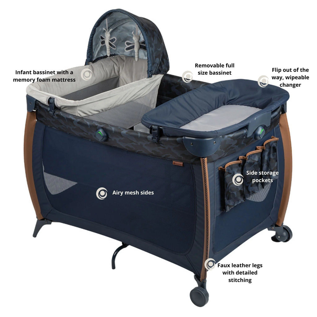 Camo Baby Play Yard with Bassinet and Changer B598