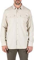 Volcanic Col Men's Long Sleeve Button-Down Shirt, 2 Chest Pockets, 100% Polyester, Regular Fit R124297