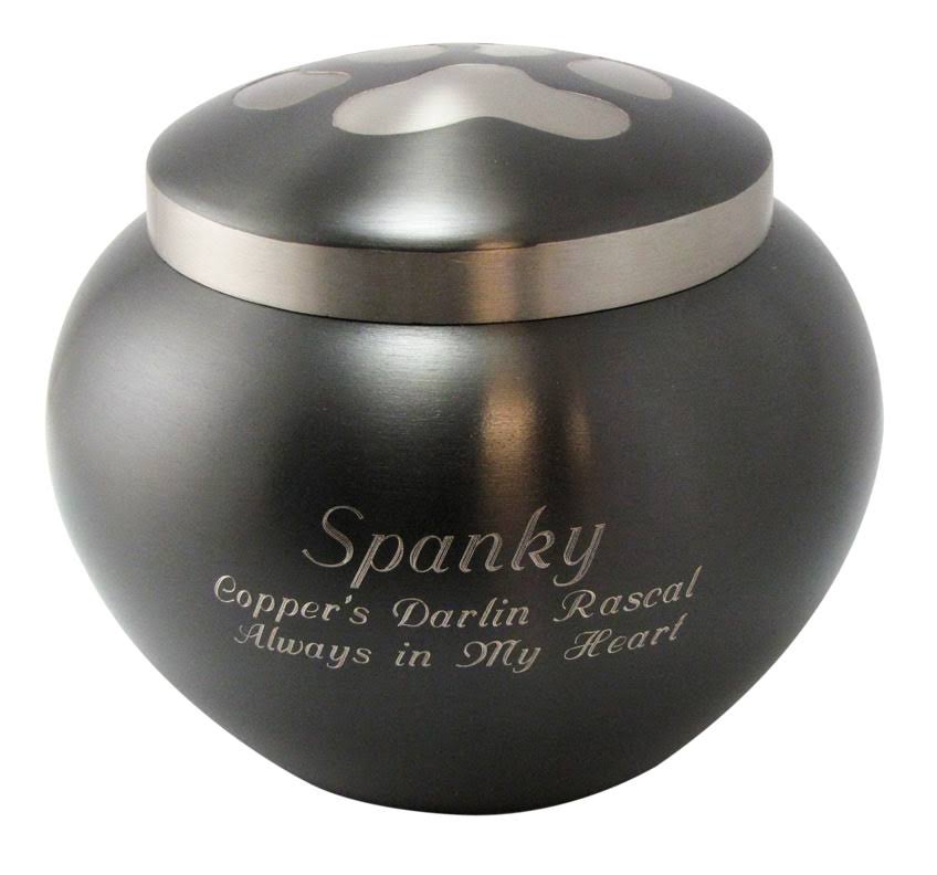 Slate Pewter Paw Print Pet Cremation Urn F73291
