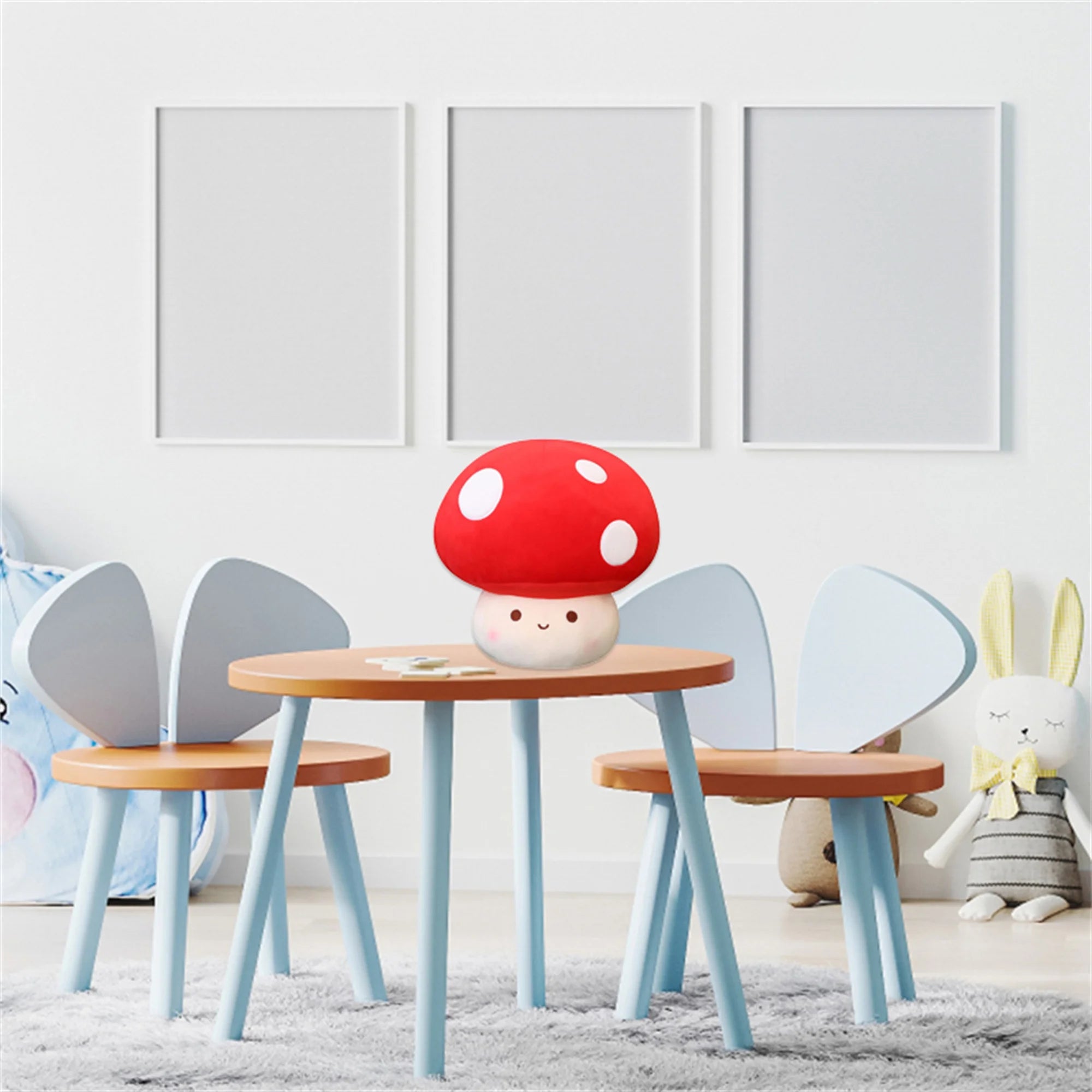 Mushroom Shaped Plush Toy Reversible Stuffed Doll O46739