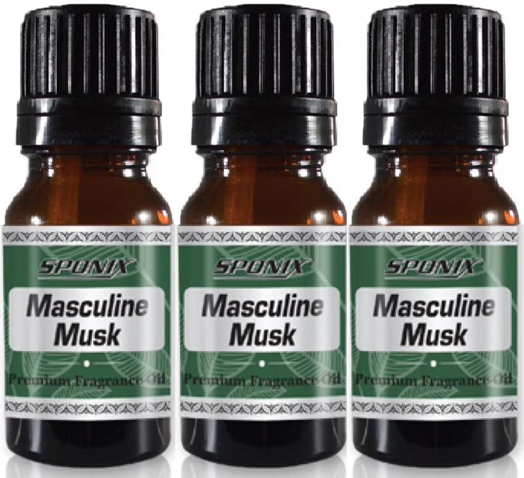 Masculine Musk Fragrance Oil 10 ml / 0.33 oz - Pack of 3 U2813