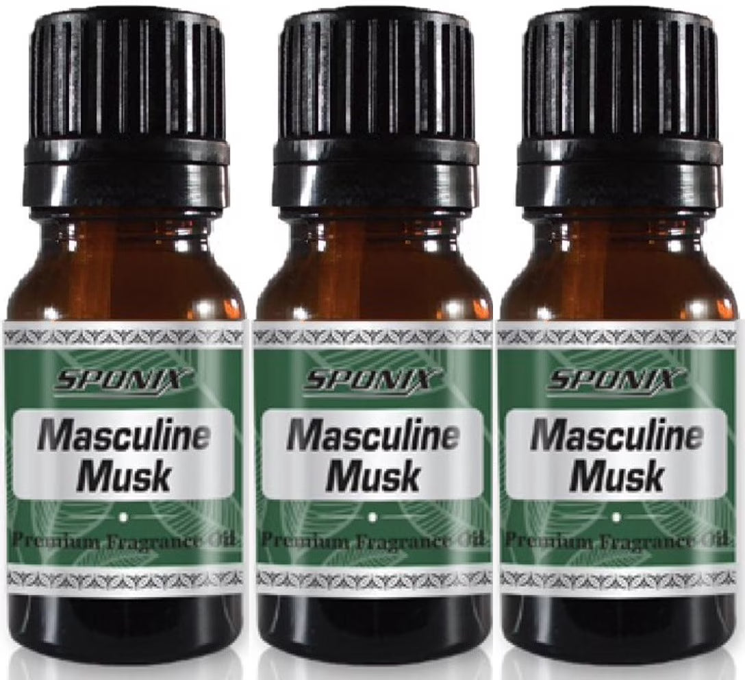 Masculine Musk Fragrance Oil 10 ml / 0.33 oz - Pack of 3 U2813