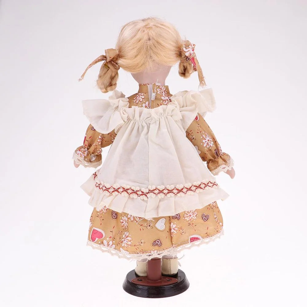 30cm Porcelain Doll Girl Figures with Stand Q893