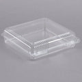 Clear Hinged Plastic Square Container - 250/Case O51054