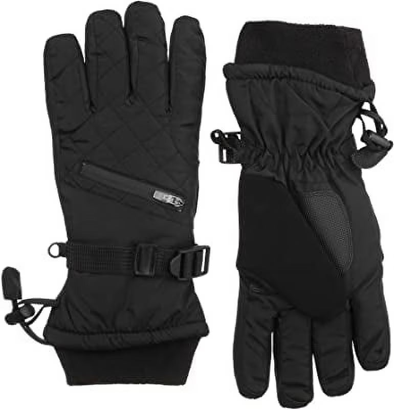 Black Waterproof Insulated Ski Gloves E549704
