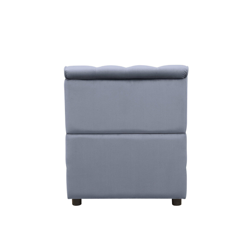 Gray Velvet Armless Chair T317897