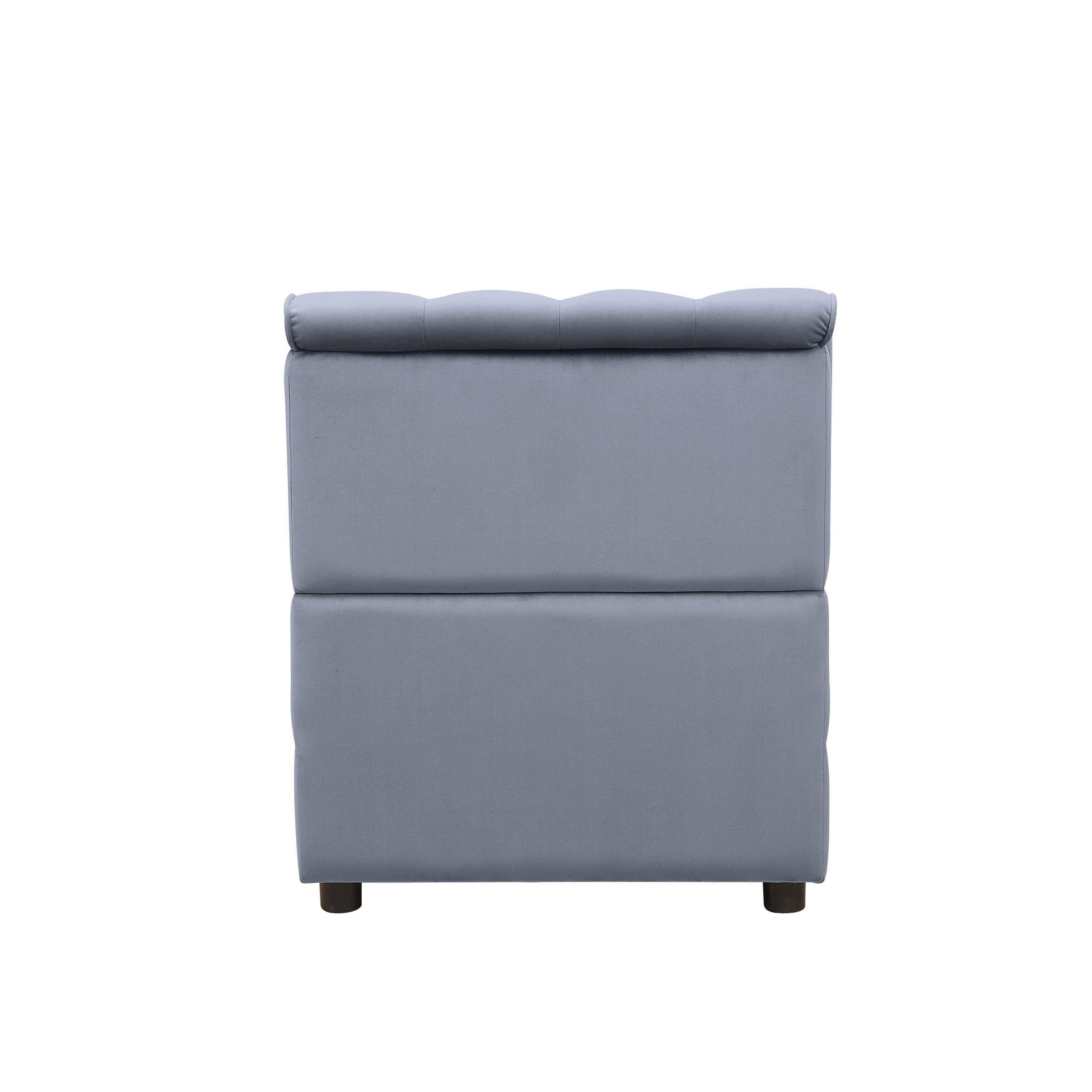 Gray Velvet Armless Chair T317897