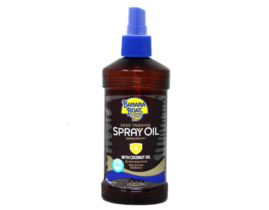 5 Pack Banana Boat Deep Tanning Oil Spray SPF 4, 8 Oz Each S4958