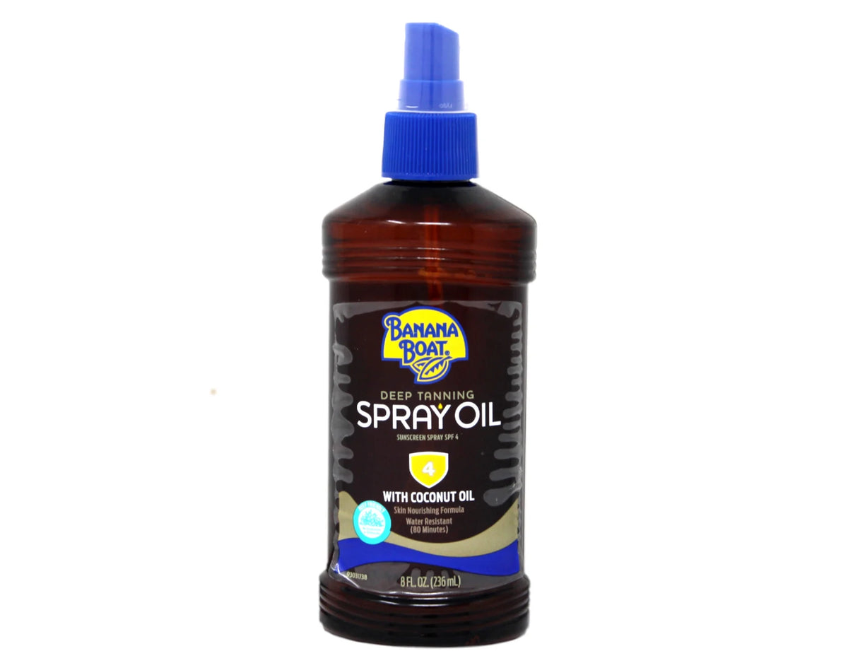 5 Pack Banana Boat Deep Tanning Oil Spray SPF 4, 8 Oz Each S4958