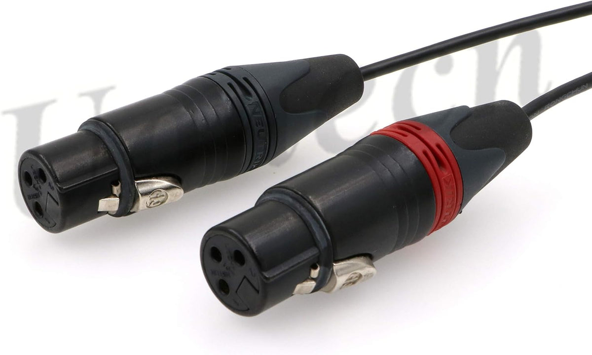 Two XLR 3 pin Female to Right Angle 5 pin Male Audio Cable Pack of 2 S86400