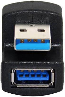 1 Set Up & Down Angled USB 3.0 Adapter A Male to Female Extension 180 Degree 5Gbps E409