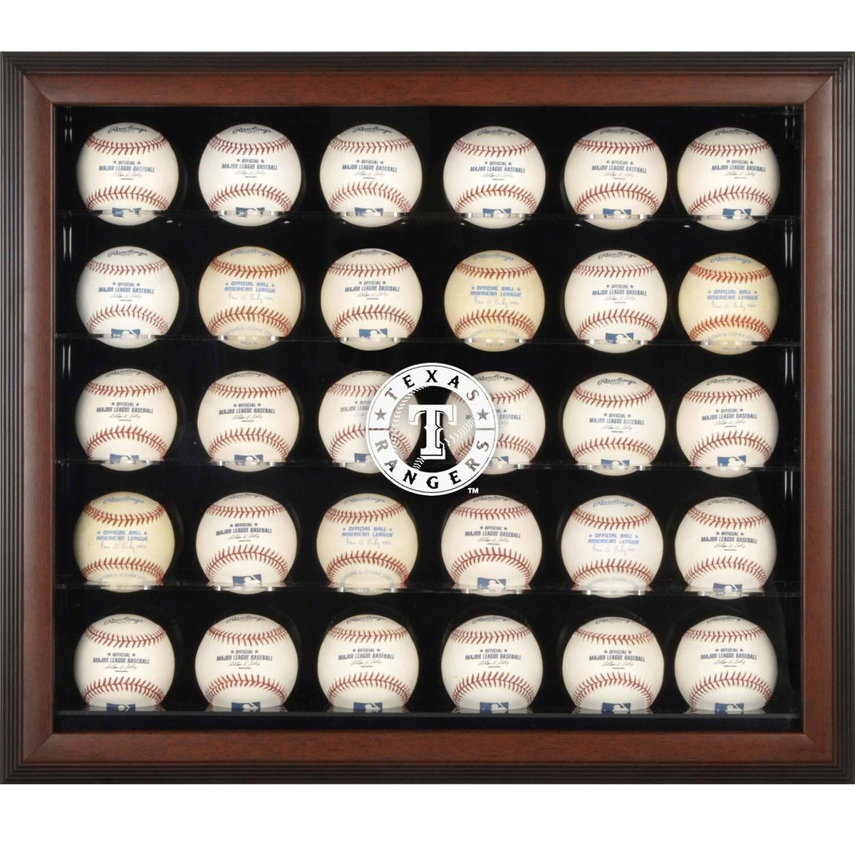 Brown Framed 30-Ball Display Case A147806