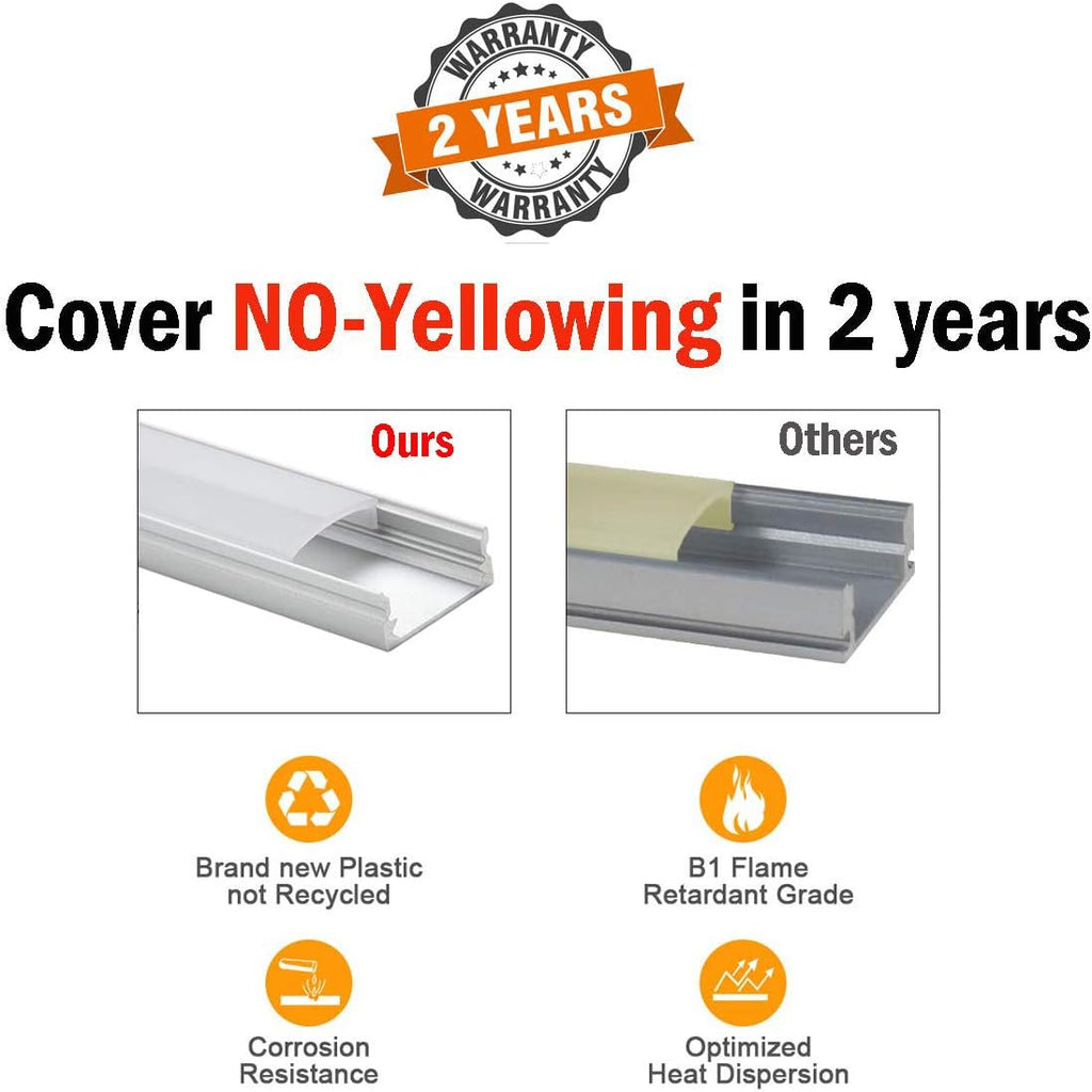20Pack LED Aluminum Channel with Cover and Mounting Accessories J327
