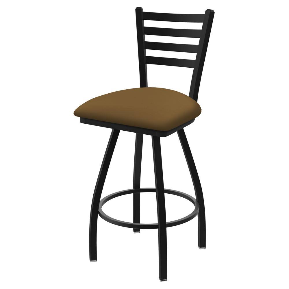 Swivel Counter Stool with Black Wrinkle Finish and Saddle Seat F748315