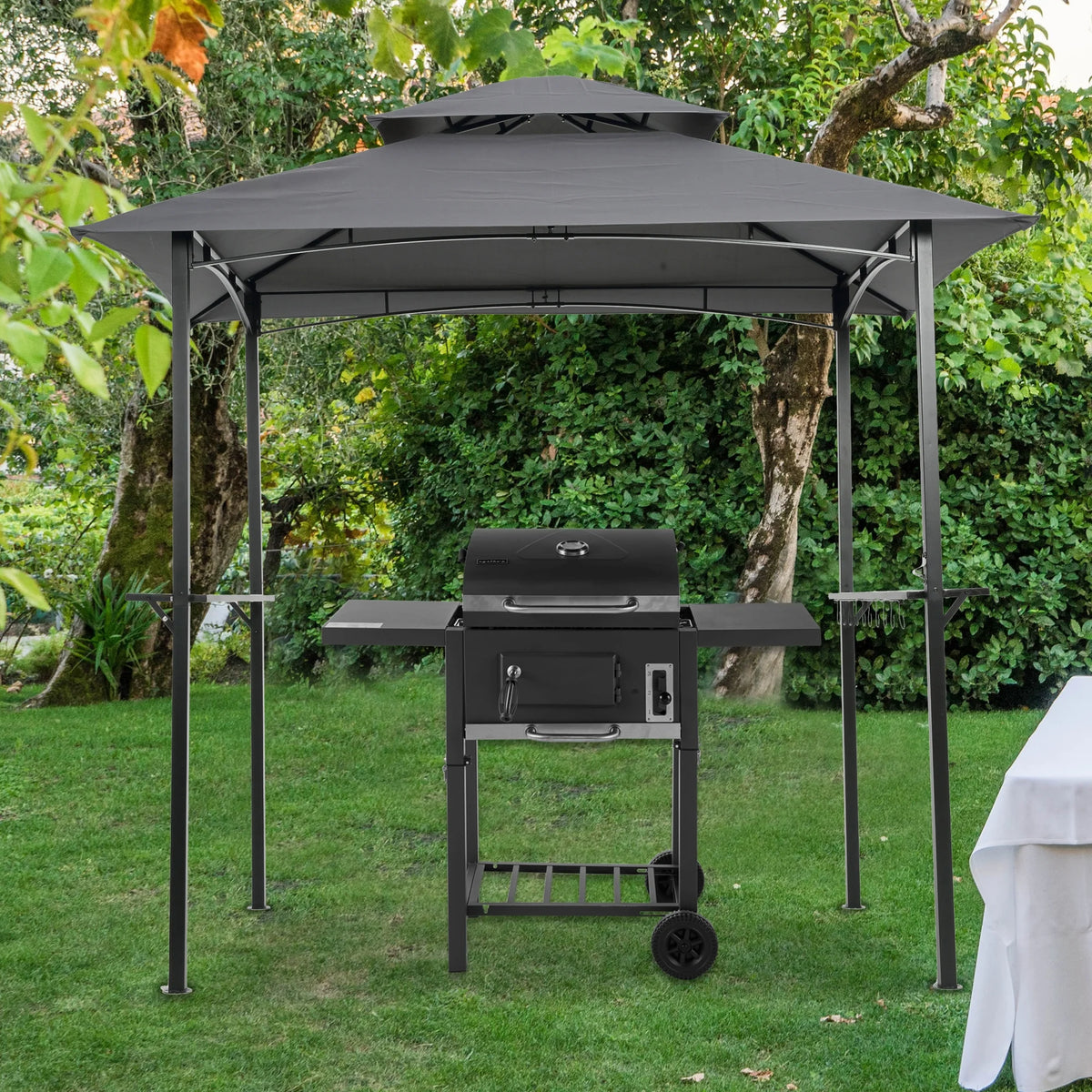 Steel Grill Gazebo Double Tier Top Canopy Z608616