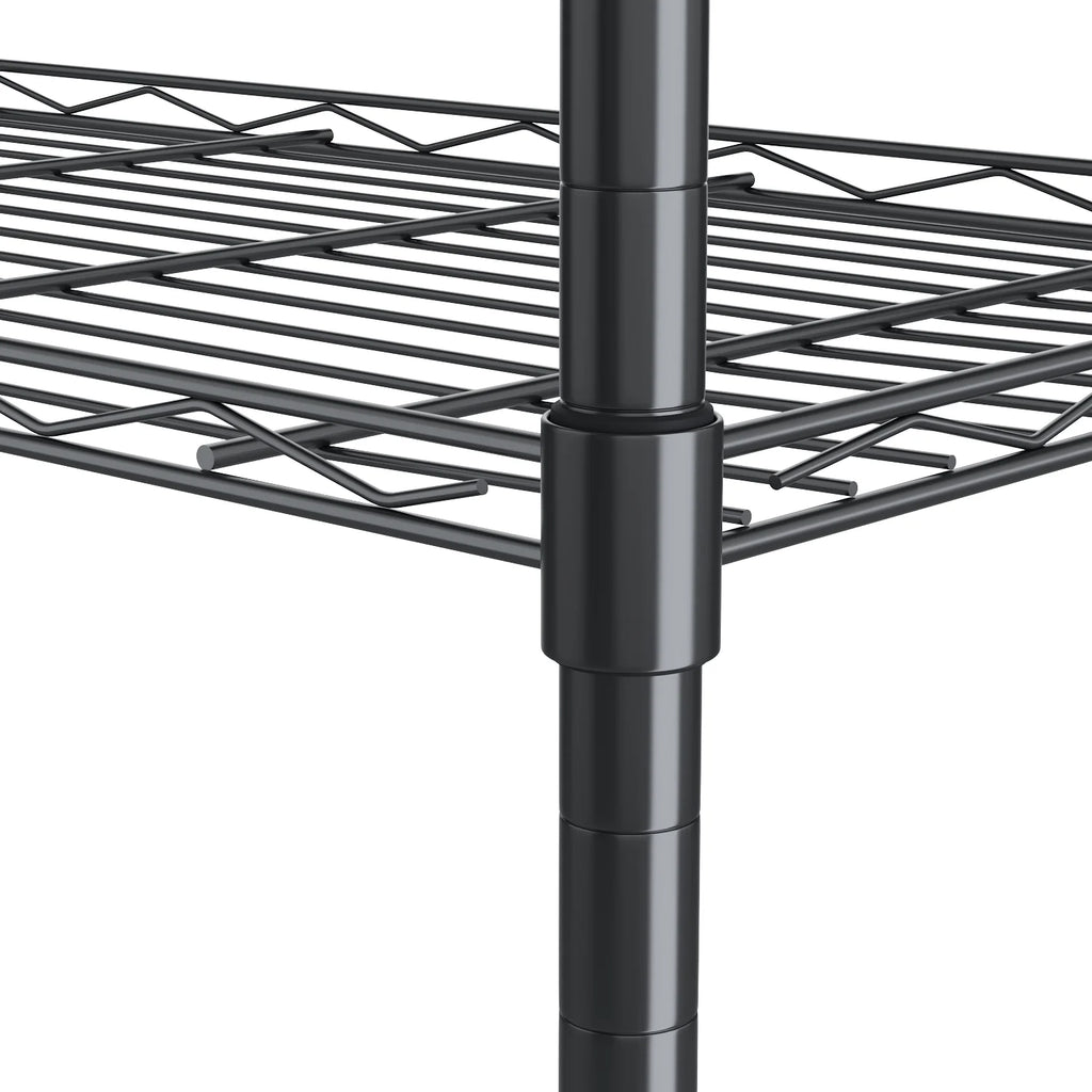 6 Shelves Wire Metal Heavy Duty Shelving Rack with Wheel, Silver F10552