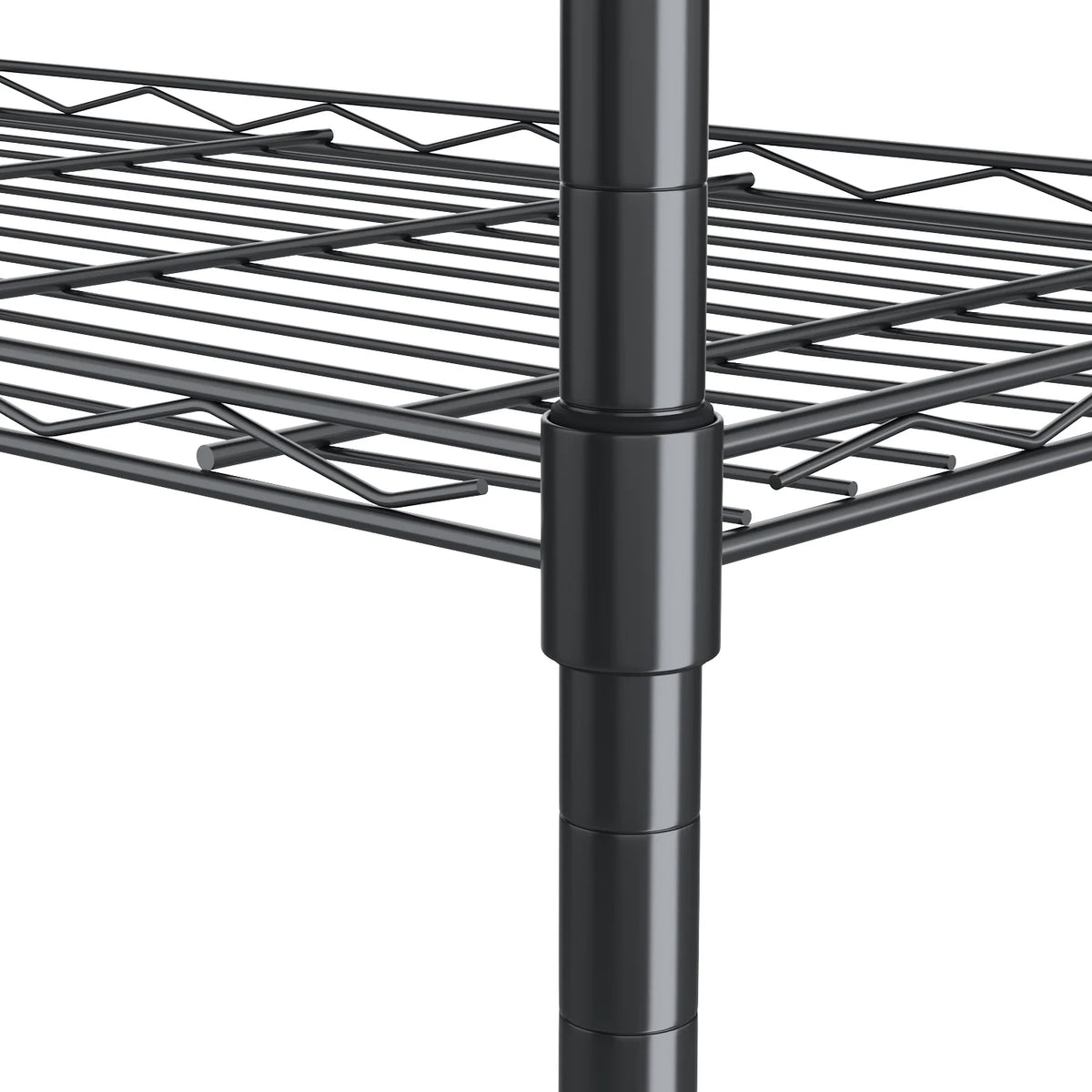 6 Shelves Wire Metal Heavy Duty Shelving Rack with Wheel, Silver F10552