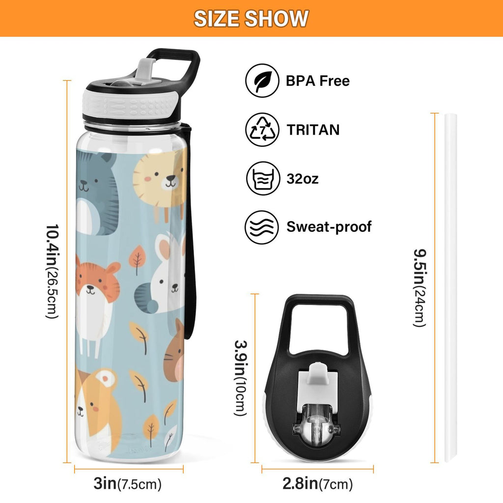 32oz Leakproof Tritan Sports Water Bottle with Straw U394