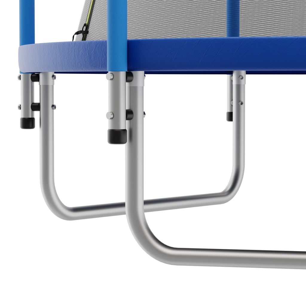 10 Feet Blue Outdoor Trampoline with Basketball Hoop and Safety Enclosure U572