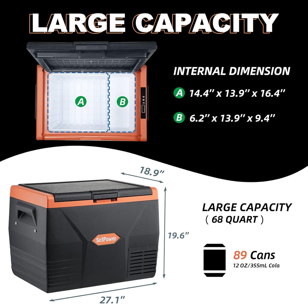 Portable Fridge Freezer, 12-volt Compressor Cooler, Single Zone I804