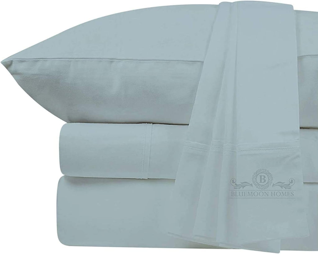 White 4-Piece Cal King Cotton Sheet Set H347