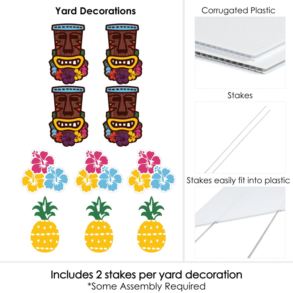 Tiki Luau Lawn Decorations - 10 Piece P91047
