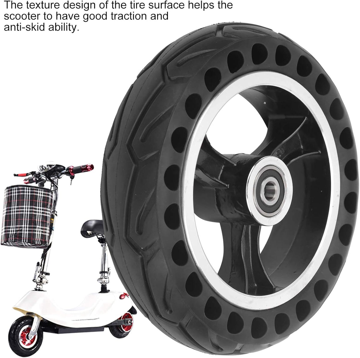 200x50 Solid Rubber Wheel with 8-inch Hub, Pack of 2 O720