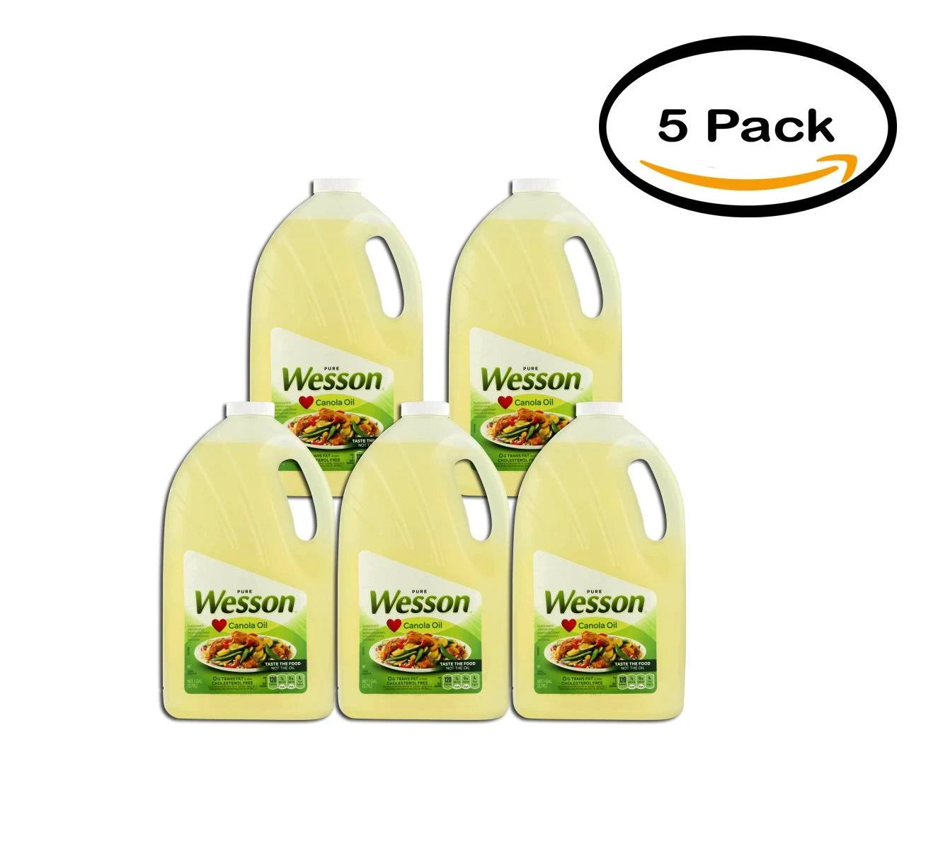 Pack of 5 Wesson Pure Canola Oil 1 Gal Y71615