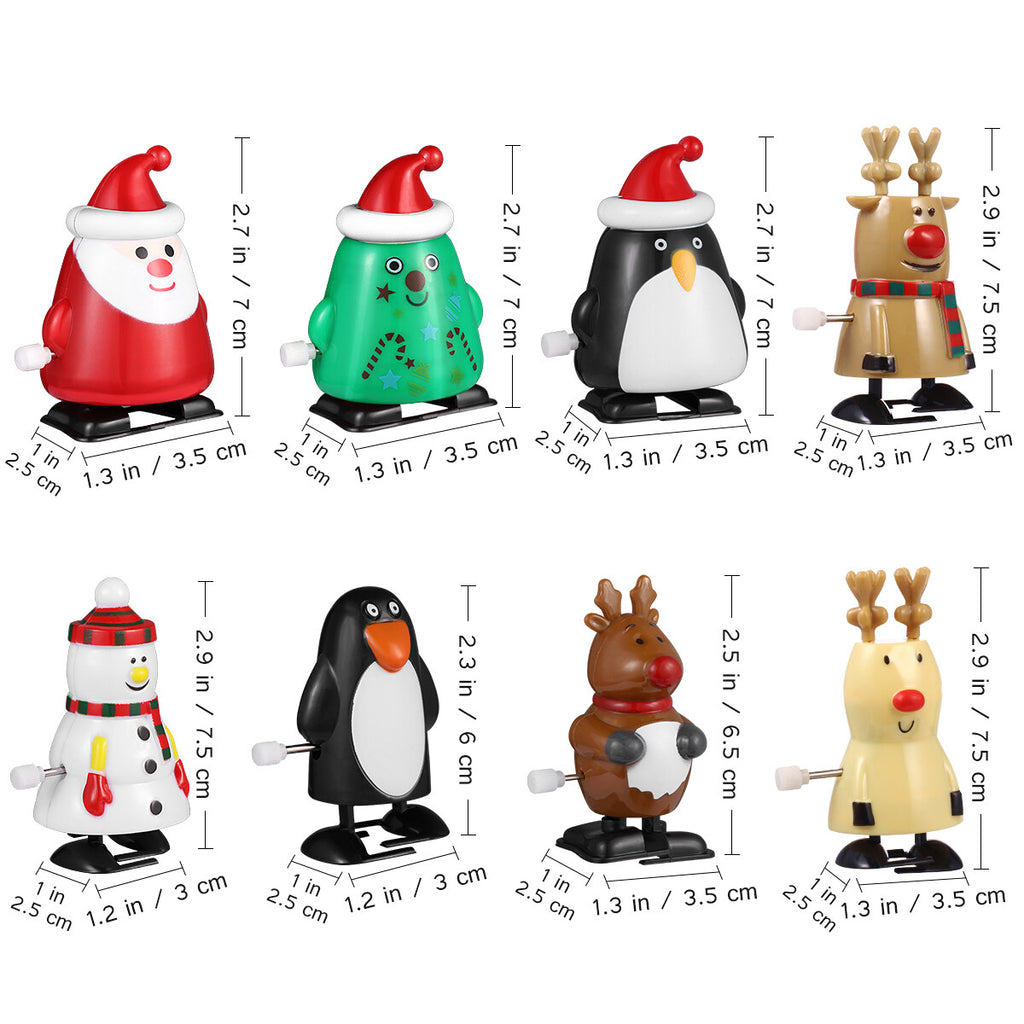 8pcs Christmas Clockwork Wind Up Toys Y545
