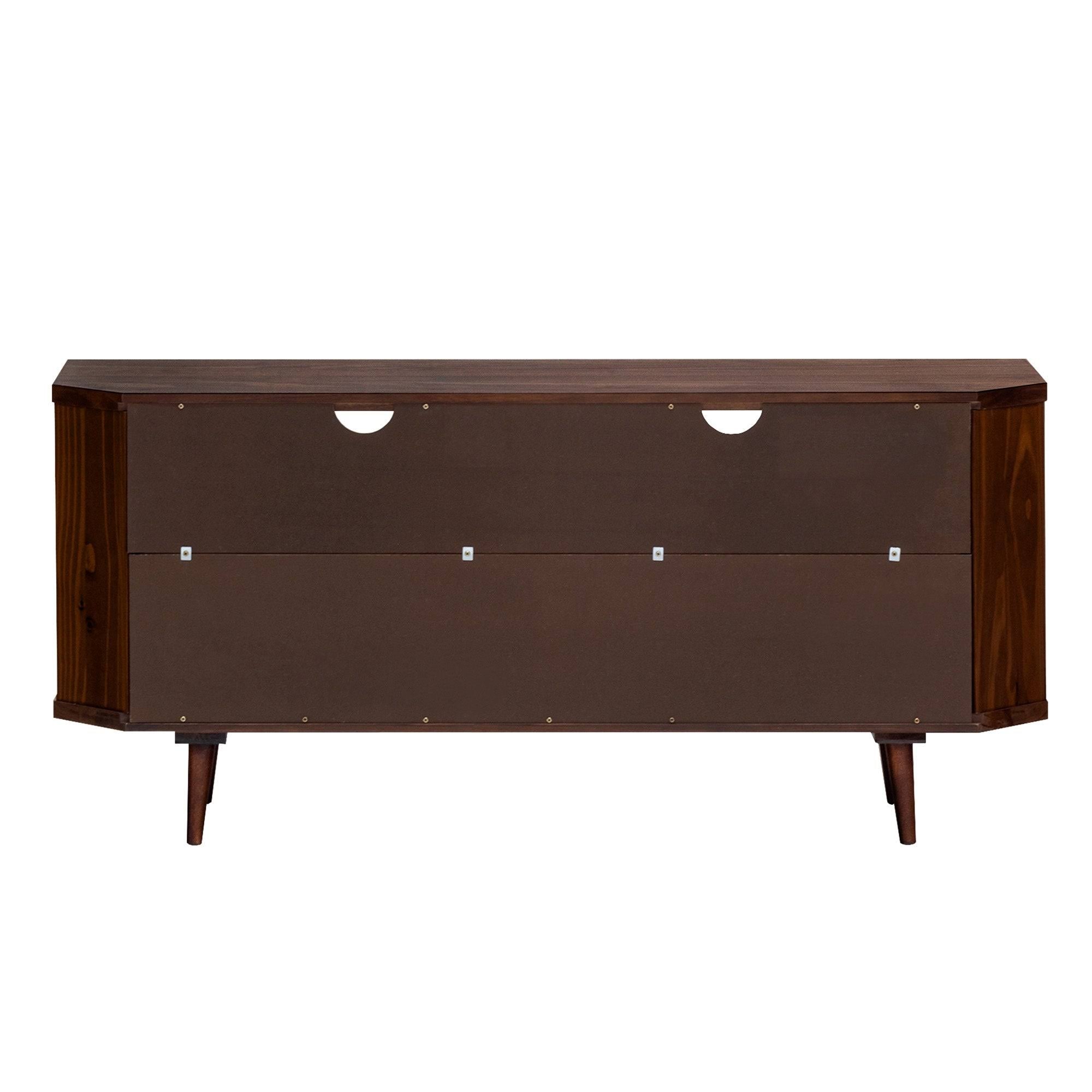 Walnut Mid-Century Corner TV Console F439