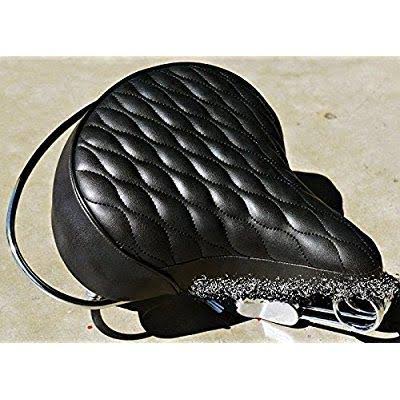Black Classic Style Saddle with Chrome Rail Handle Bar C7306